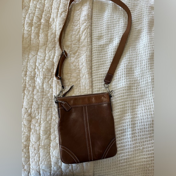 Coach Handbags - Coach Brown Leather Crossbody Bag with Adjustable Strap